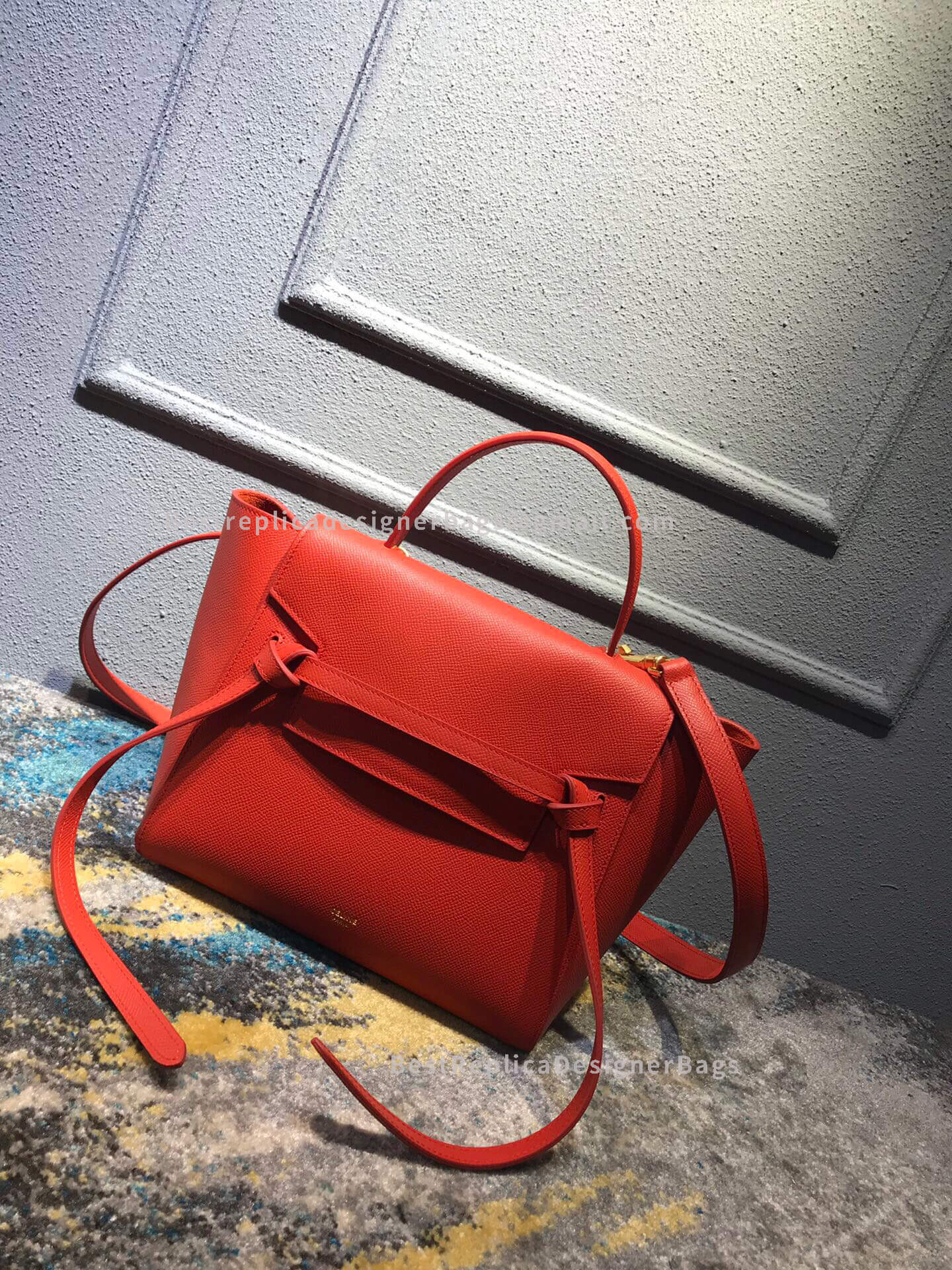 Celine Micro Belt Bag In Red Epsom Calfskin
